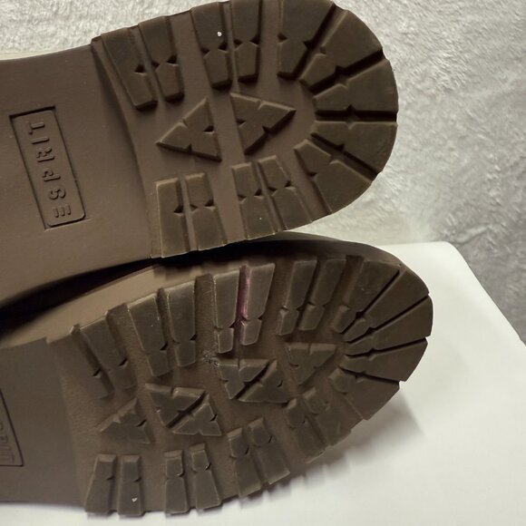 Esprit Vita E18CHE20 Women US 9M Chelsea Boots Gray Leather Fur Trim Ankle Boots - Picture 11 of 14